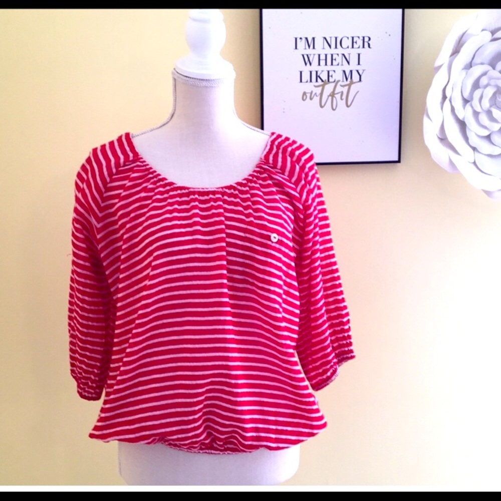 J. Crew Factory Tissue Gauze Peasant Blouse